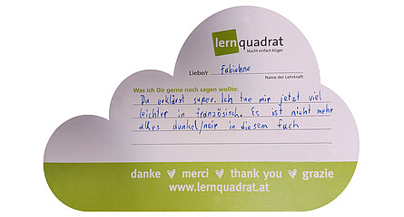 Dankeswolke LernQuadrat Feldkirch Fabienne 1