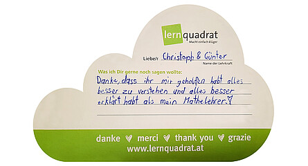 Dankeswolke LernQuadrat Ebreichsdorf Christoph und Günther 1