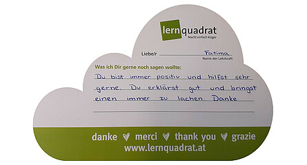Dankeswolke LernQuadrat Bregenz Fatima 1