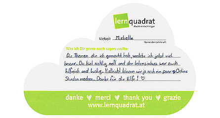 Dankeswolke LernQuadrat Krems