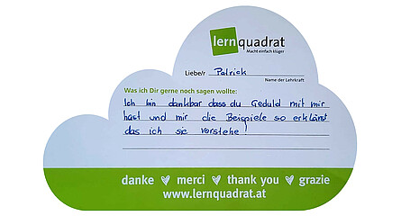 Dankeswolke LernQuadrat Ebreichsdorf Patrick 1