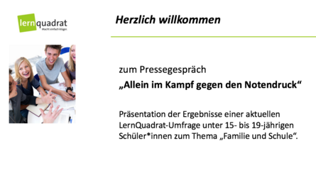 Pressegespräch: Allein im Kampf gegen Notendruck
