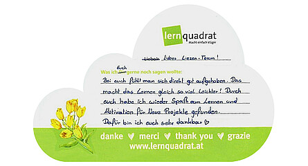 Dankeswolke LernQuadrat Liezen Team