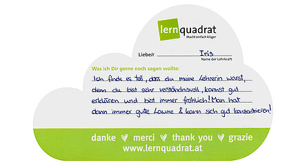 Dankeswolke LernQuadrat Liezen Iris 1