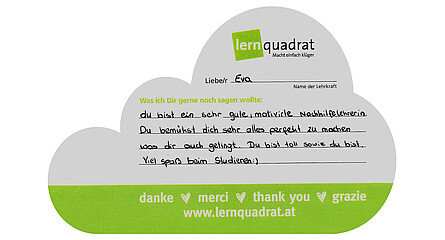 Dankeswolke LernQuadrat Liezen Eva3