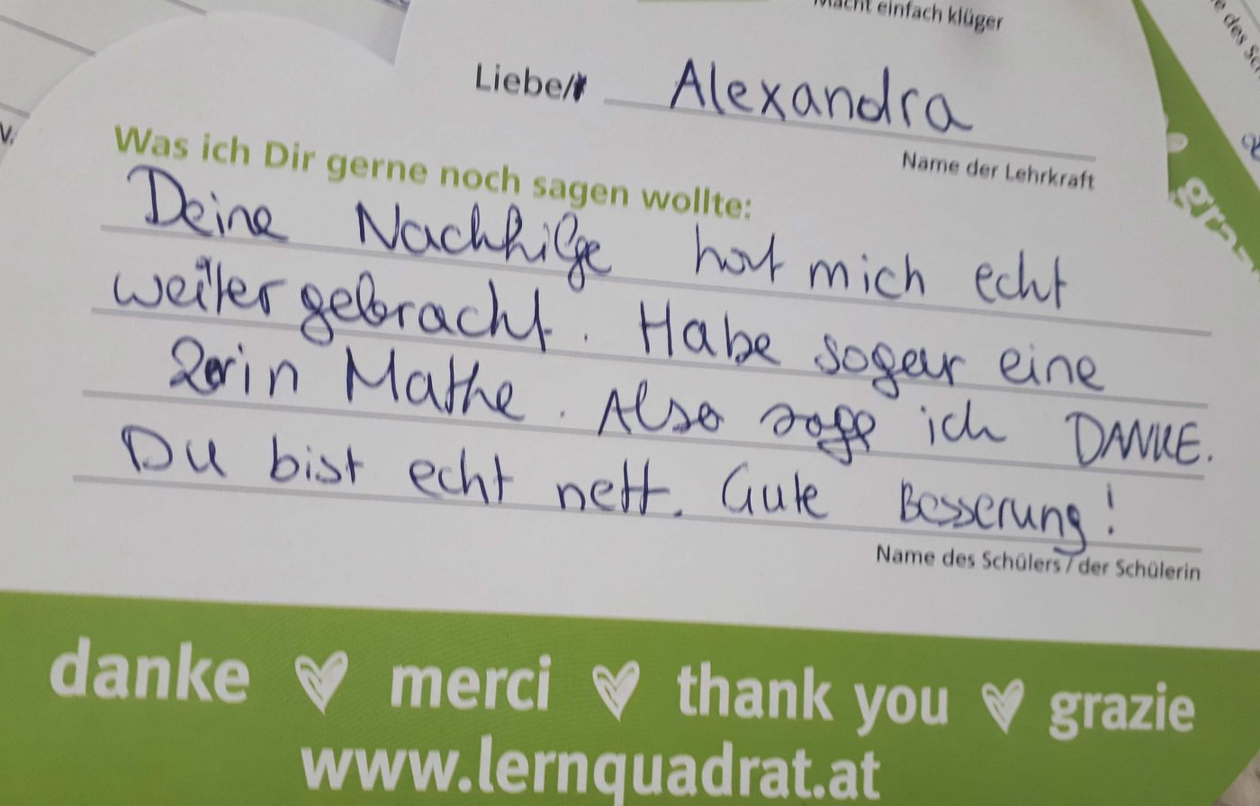 Dankeswolke LernQuadrat 1230 Wien Alterlaa