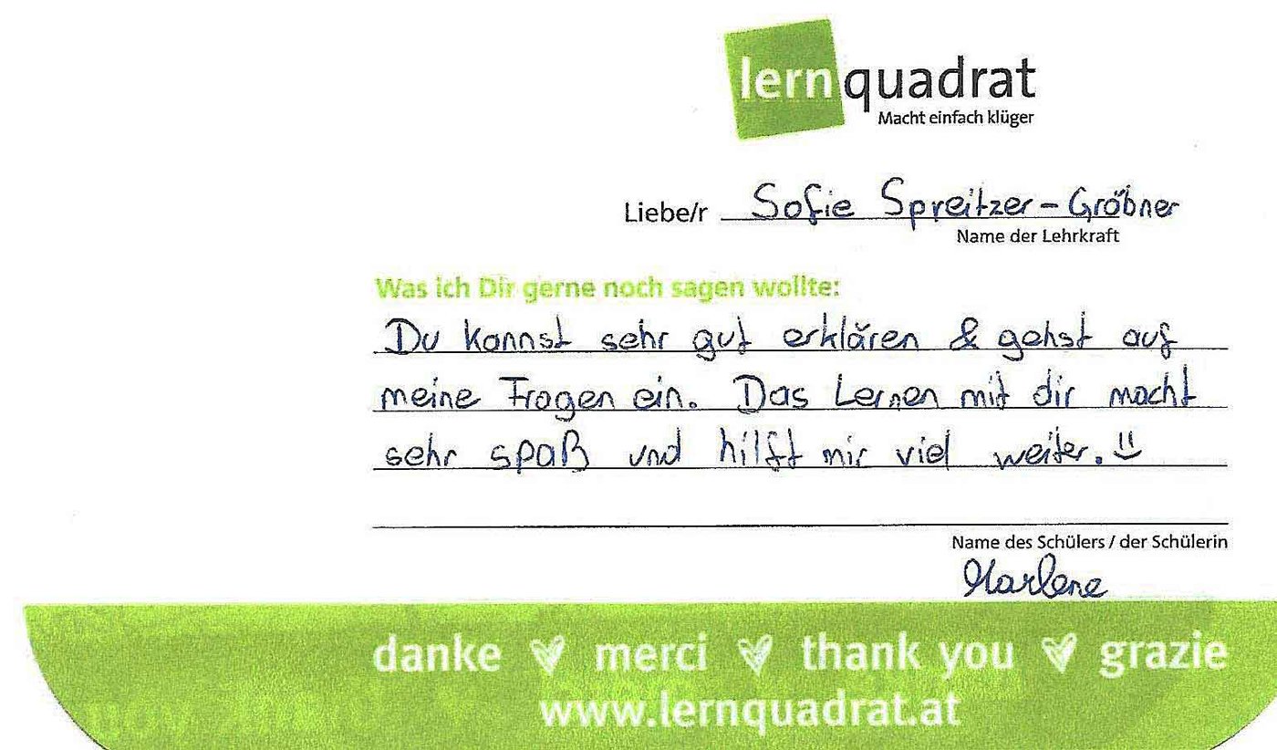 Dankeswolke LernQuadrat 3300 Amstetten