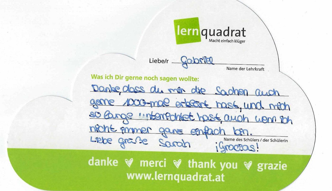 Dankeswolke LernQuadrat 6700 Bludenz