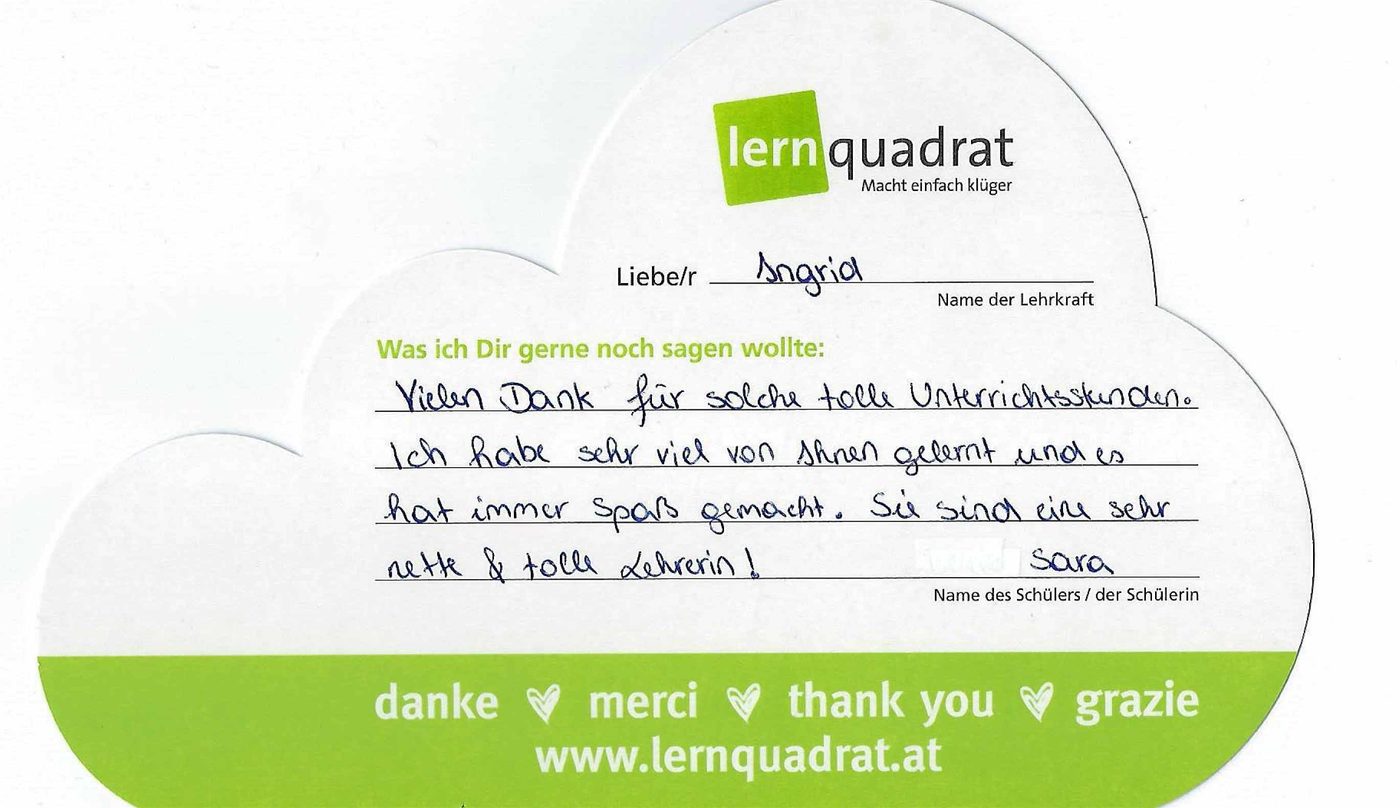 Dankeswolke LernQuadrat 6700 Bludenz