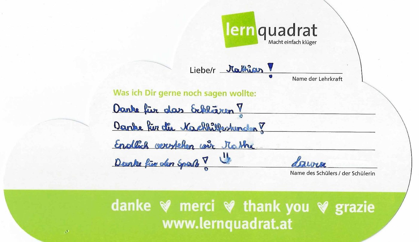 Dankeswolke LernQuadrat 6700 Bludenz