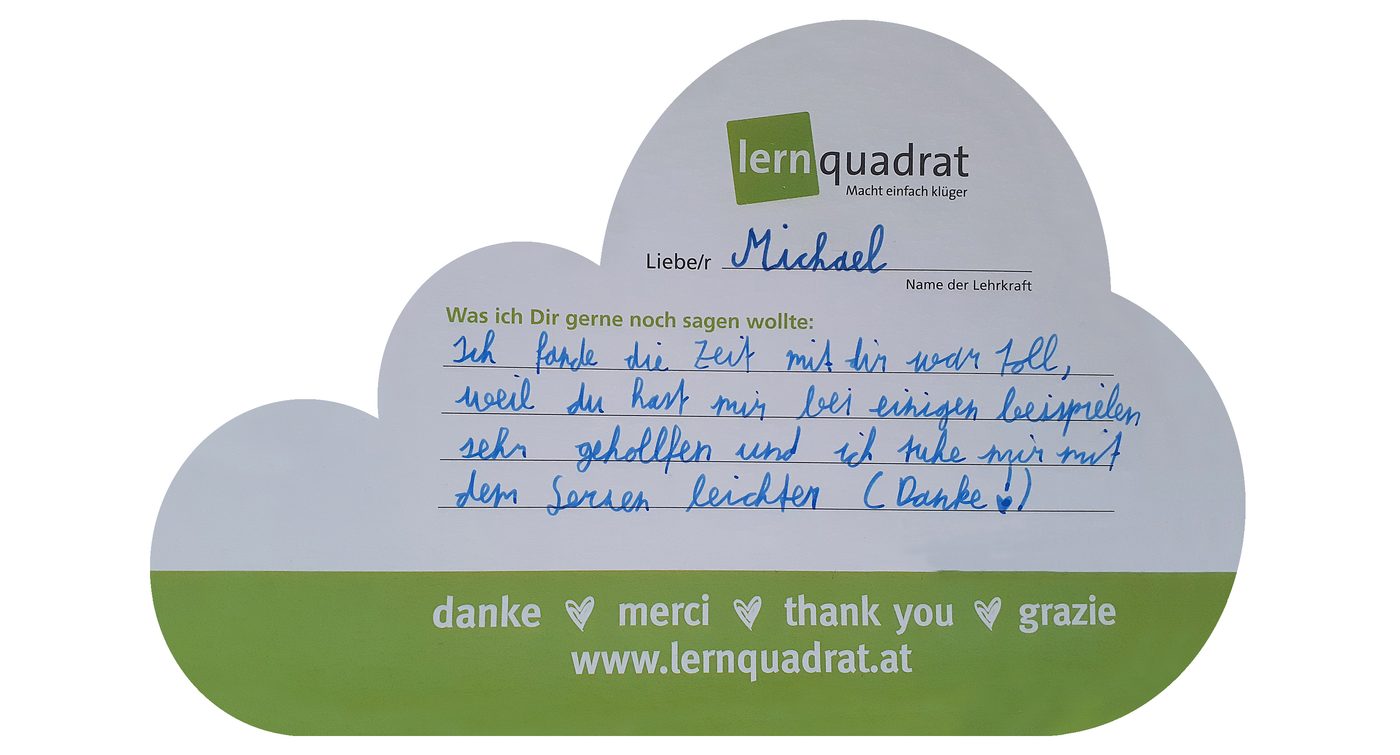 Dankeswolke LernQuadrat 2483 Ebreichsdorf