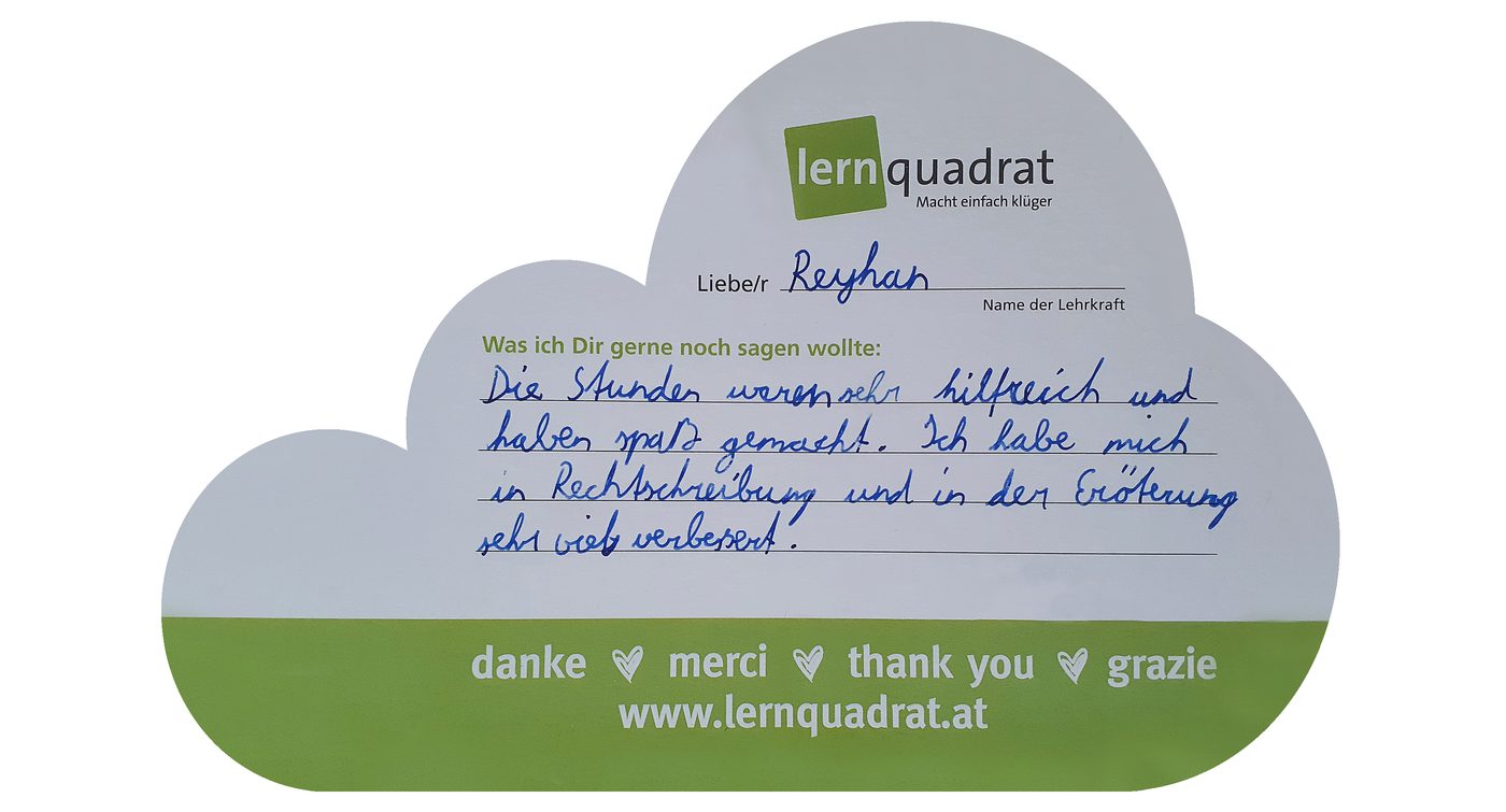 Dankeswolke LernQuadrat 2483 Ebreichsdorf