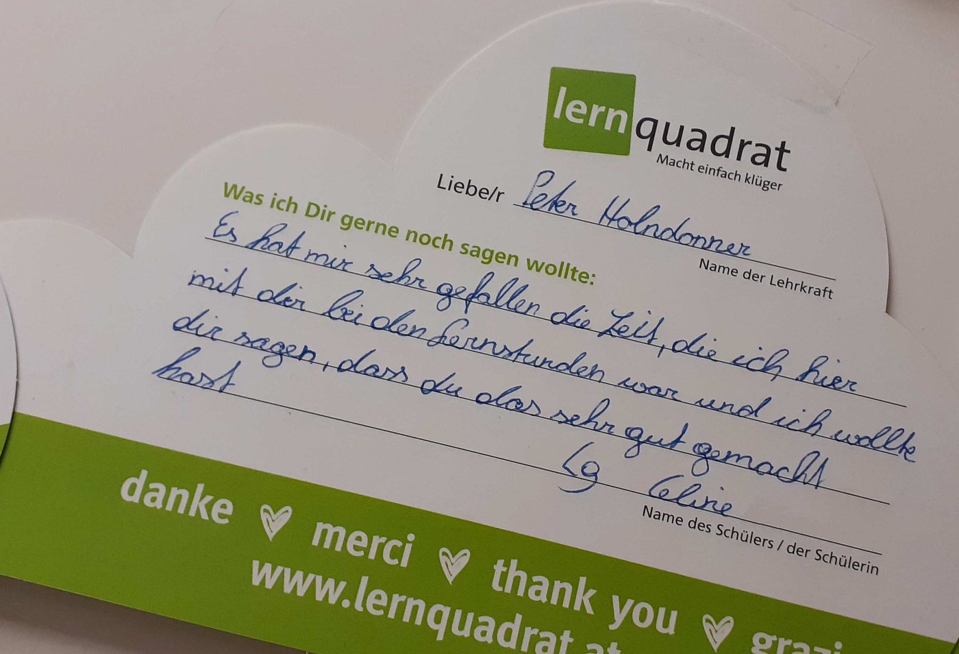Dankeswolke LernQuadrat 7000 Eisenstadt