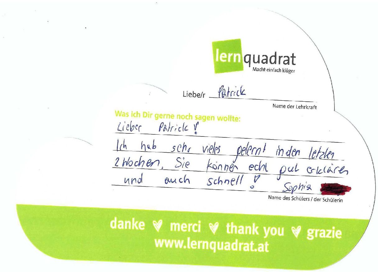 Dankeswolke LernQuadrat 1210 Wien Floridsdorf