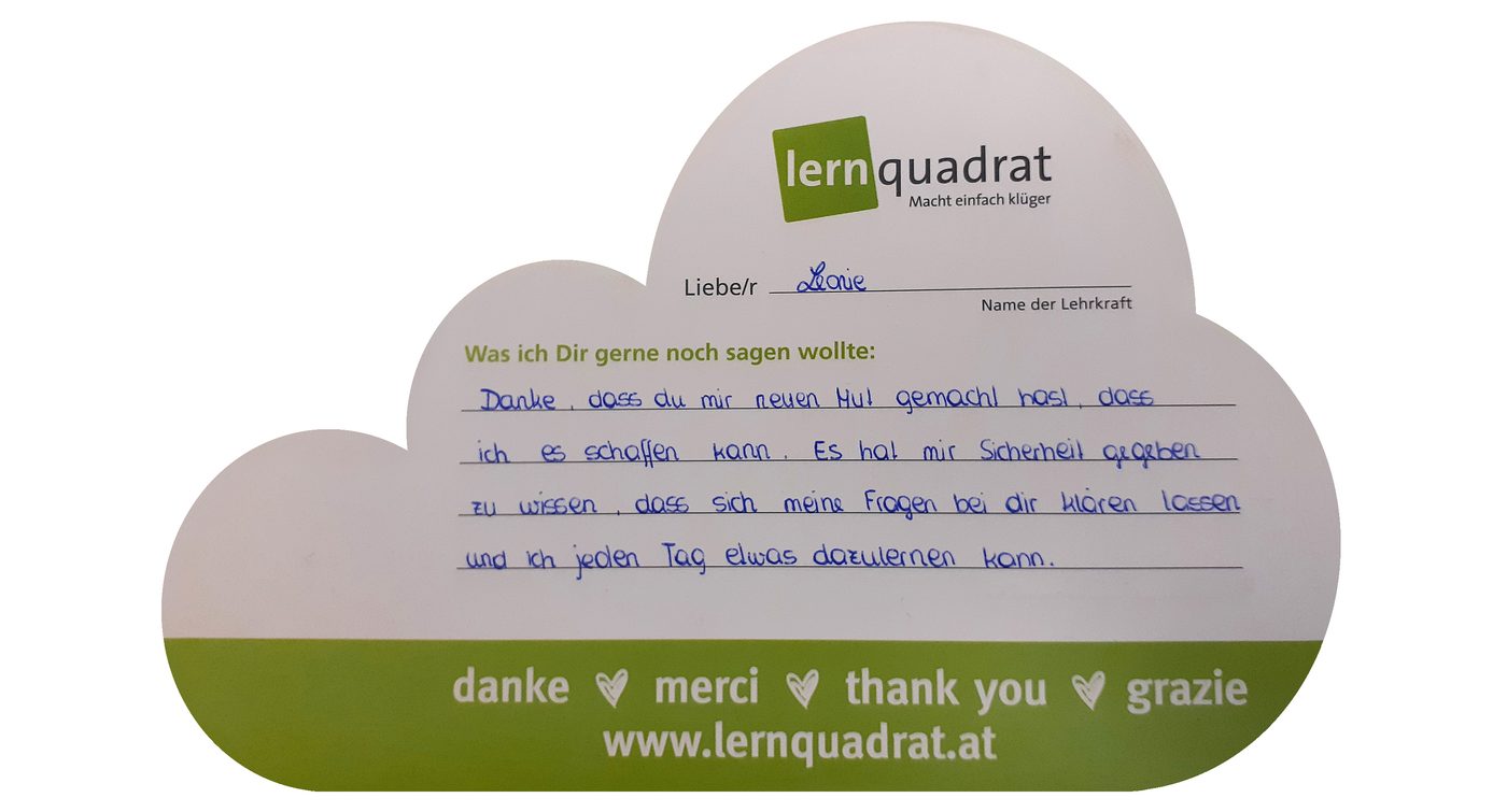 Dankeswolke LernQuadrat 4810 Gmunden