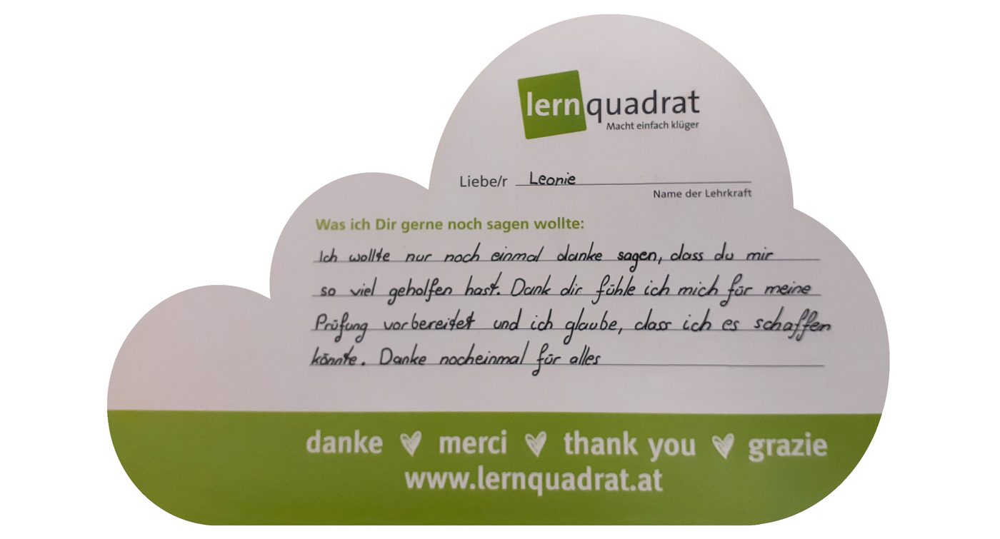 Dankeswolke LernQuadrat 4810 Gmunden