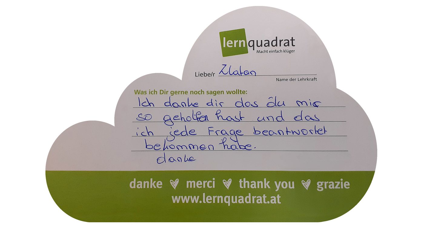 Dankeswolke LernQuadrat 4810 Gmunden