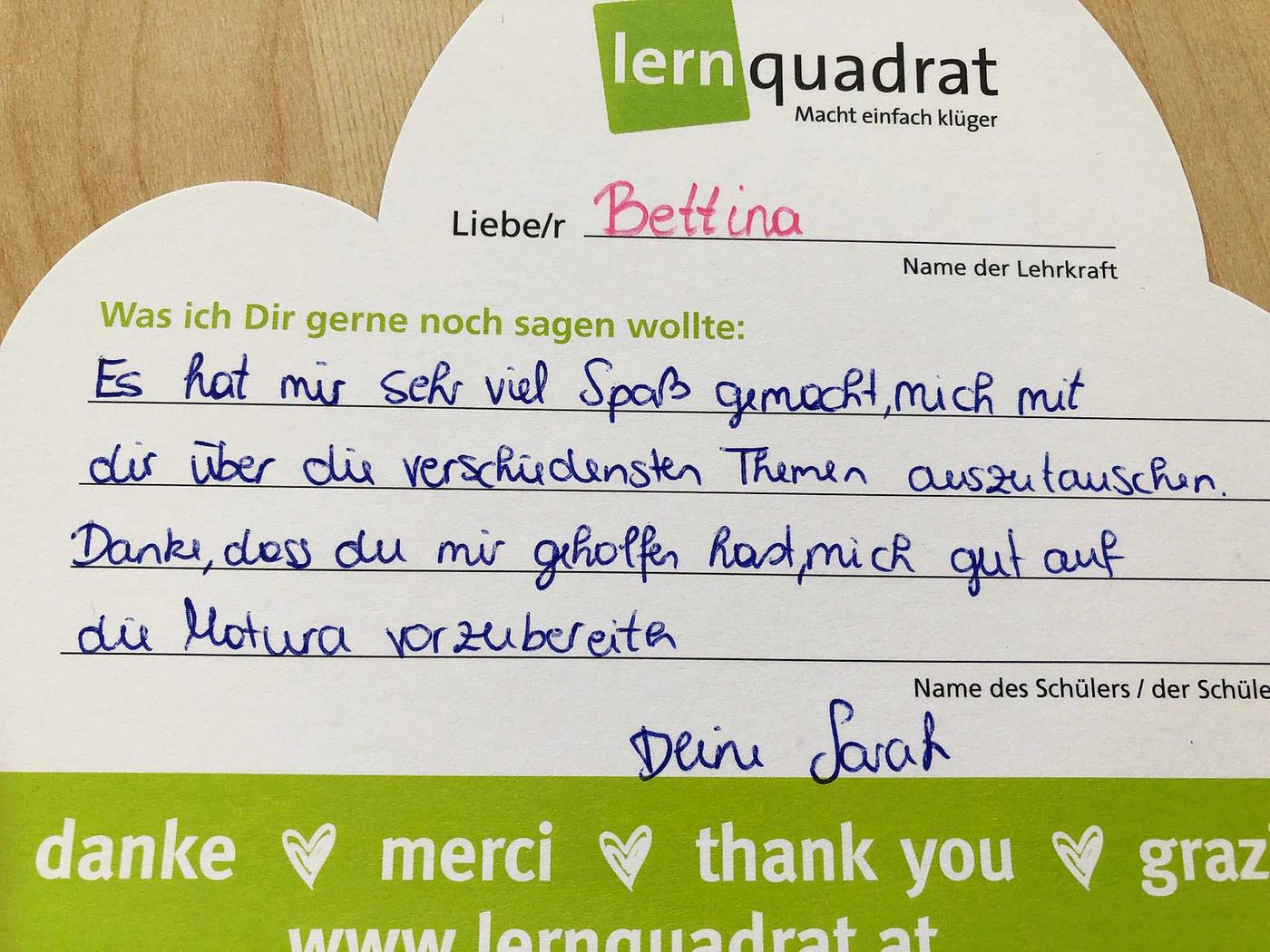 Dankeswolke LernQuadrat 8010 Graz Geidorf