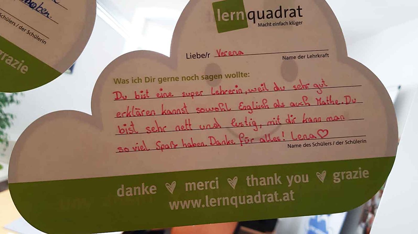 Dankeswolke LernQuadrat 4710 Grieskirchen