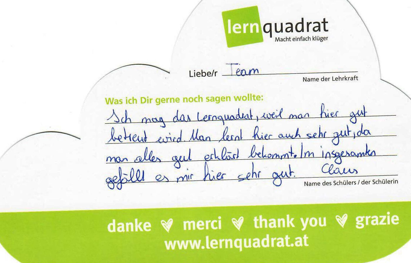 Dankeswolke LernQuadrat 3400 Klosterneuburg