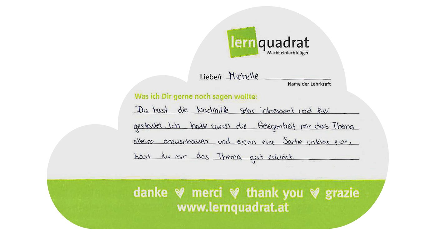 Dankeswolke LernQuadrat 3500 Krems