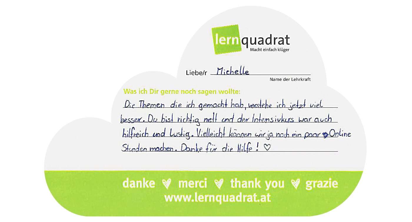Dankeswolke LernQuadrat 3500 Krems