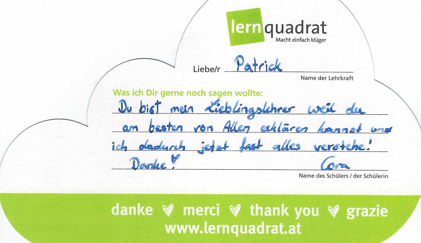Dankeswolke LernQuadrat 8700 Leoben
