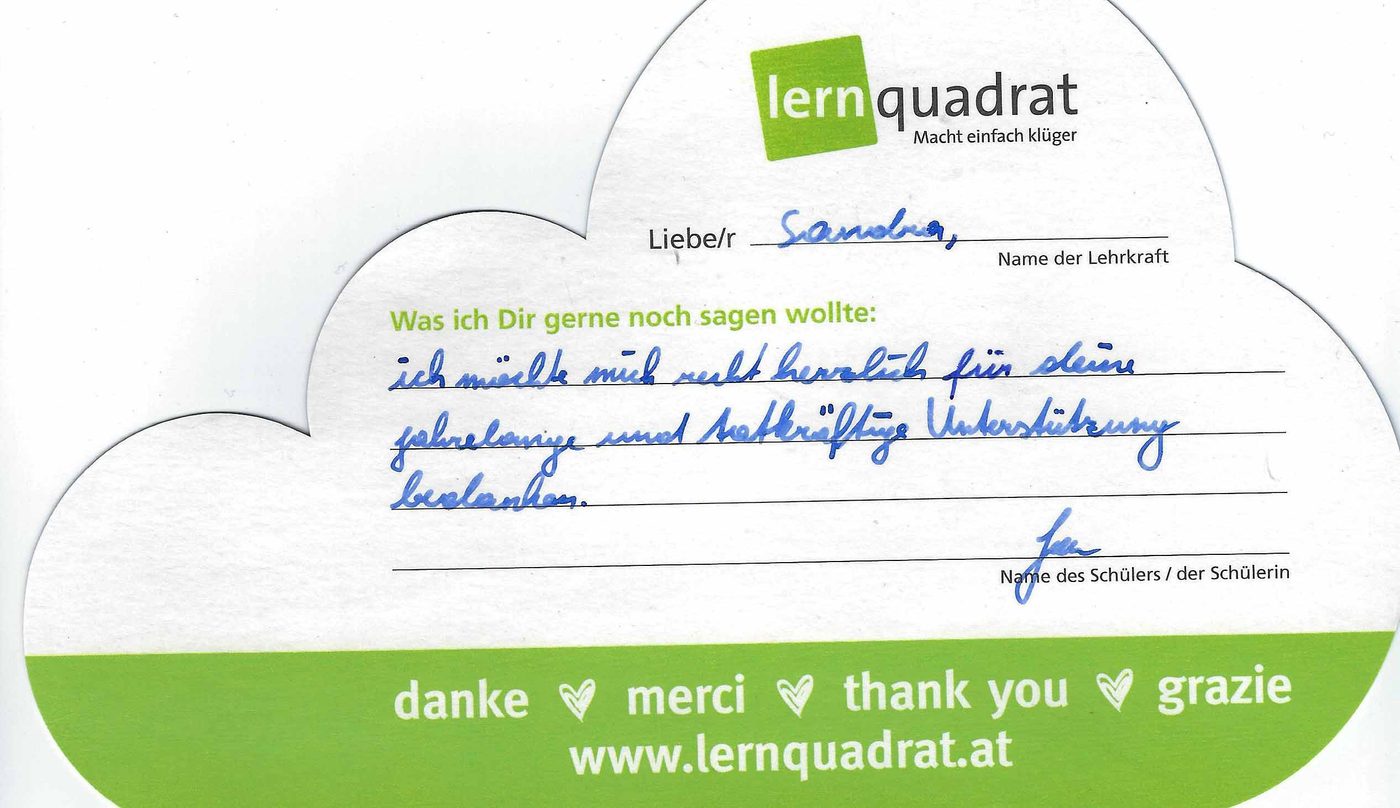Dankeswolke LernQuadrat 8700 Leoben