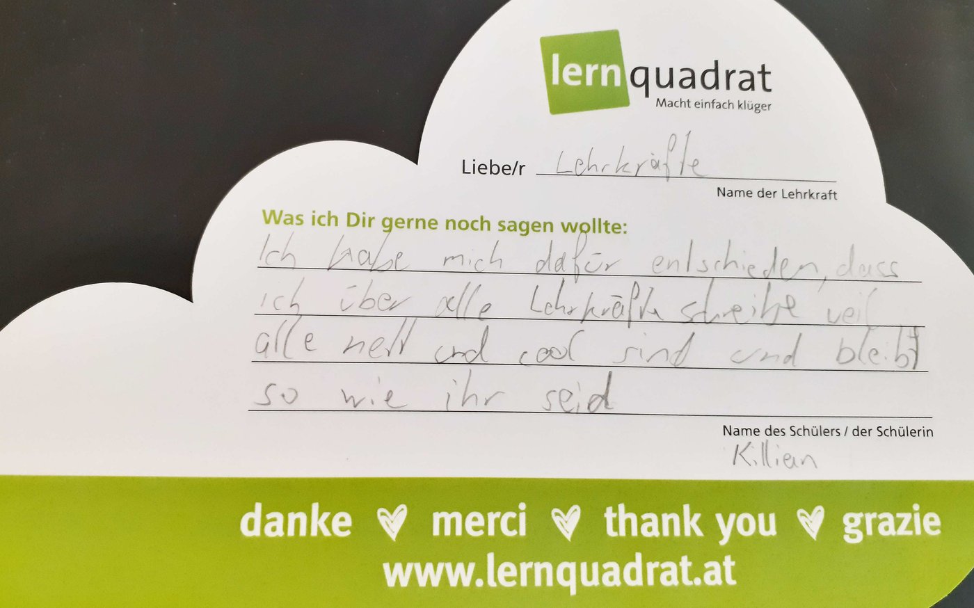 Dankeswolke LernQuadrat 3390 Melk