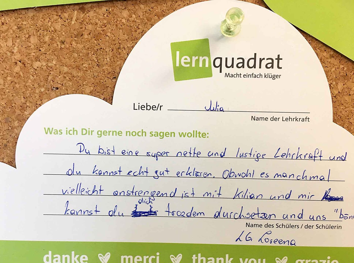 Dankeswolke LernQuadrat 2130 Mistelbach