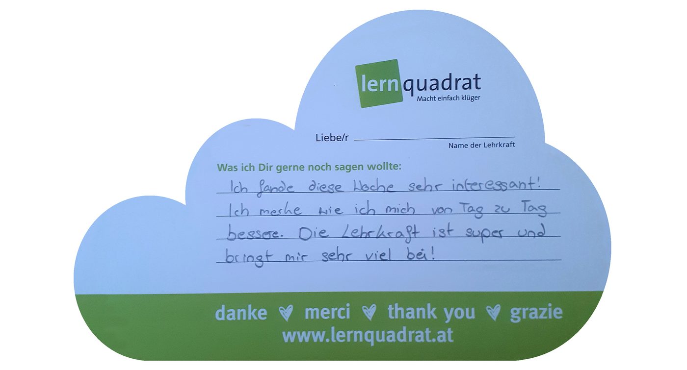 Dankeswolke LernQuadrat 2620 Neunkirchen