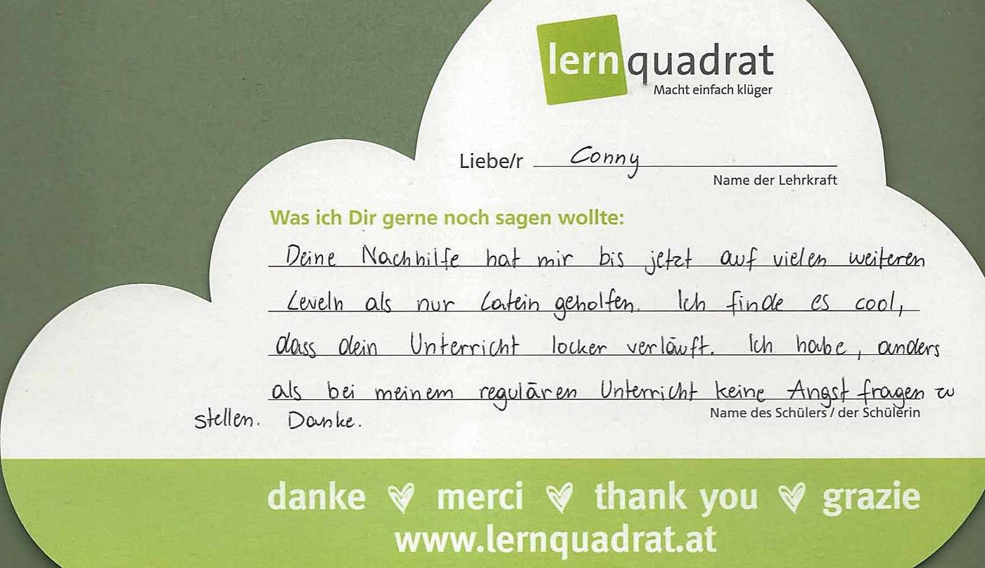 Dankeswolke LernQuadrat 3100 St. Pölten