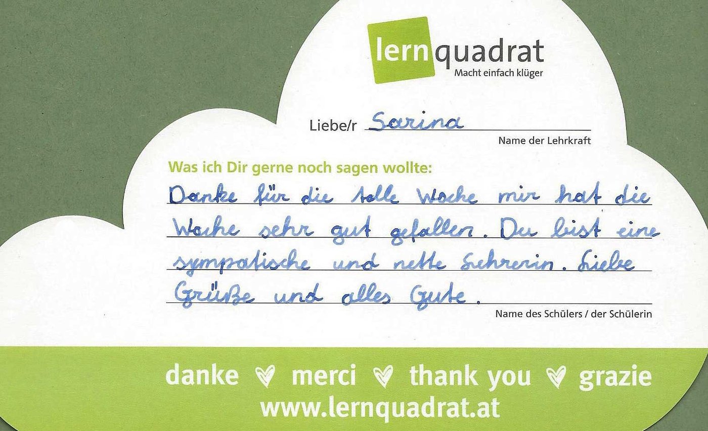 Dankeswolke LernQuadrat 3100 St. Pölten