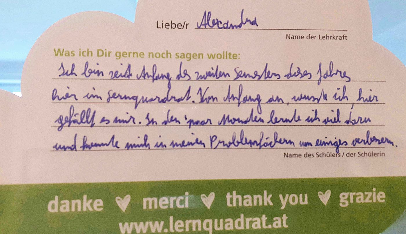 Dankeswolke LernQuadrat 4600 Wels