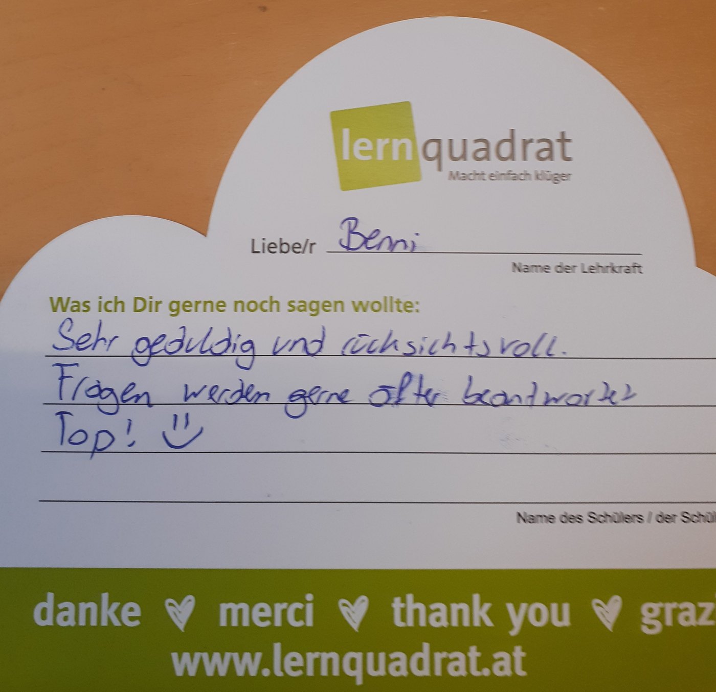 Dankeswolke LernQuadrat 2700 Wr. Neustadt